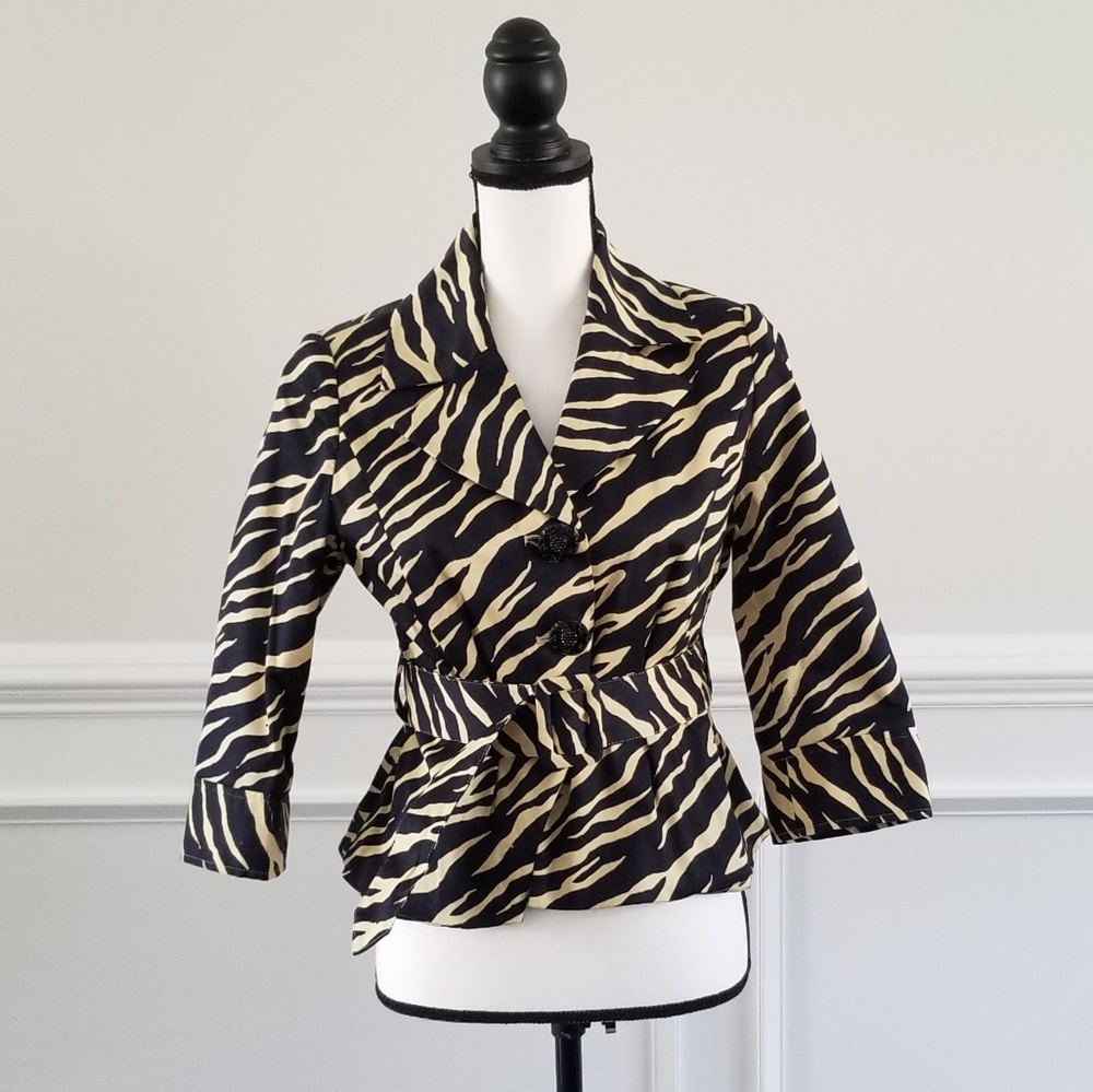 GRACE Zebra Jacket  Size 6P NWT